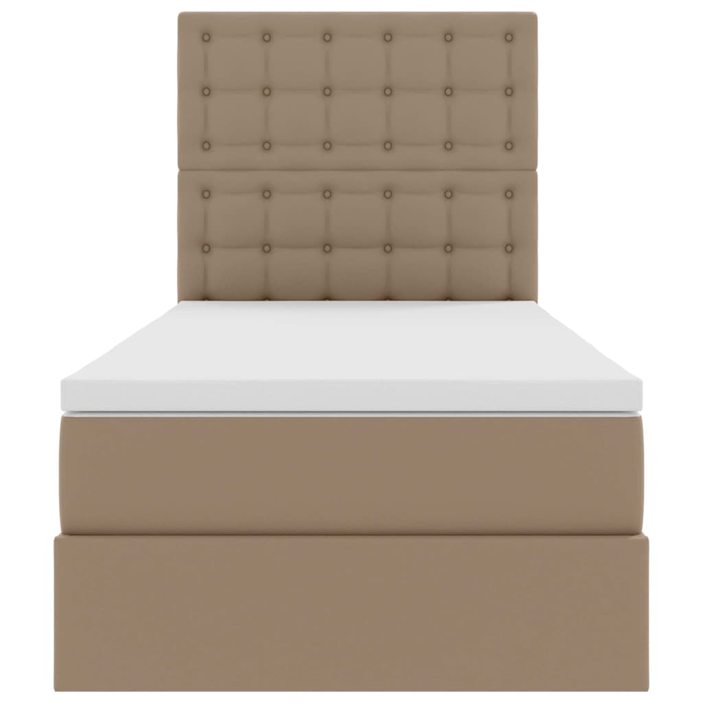 Krevet s od storage s madracem Kapućino 90 x 190 cm Lažna koža