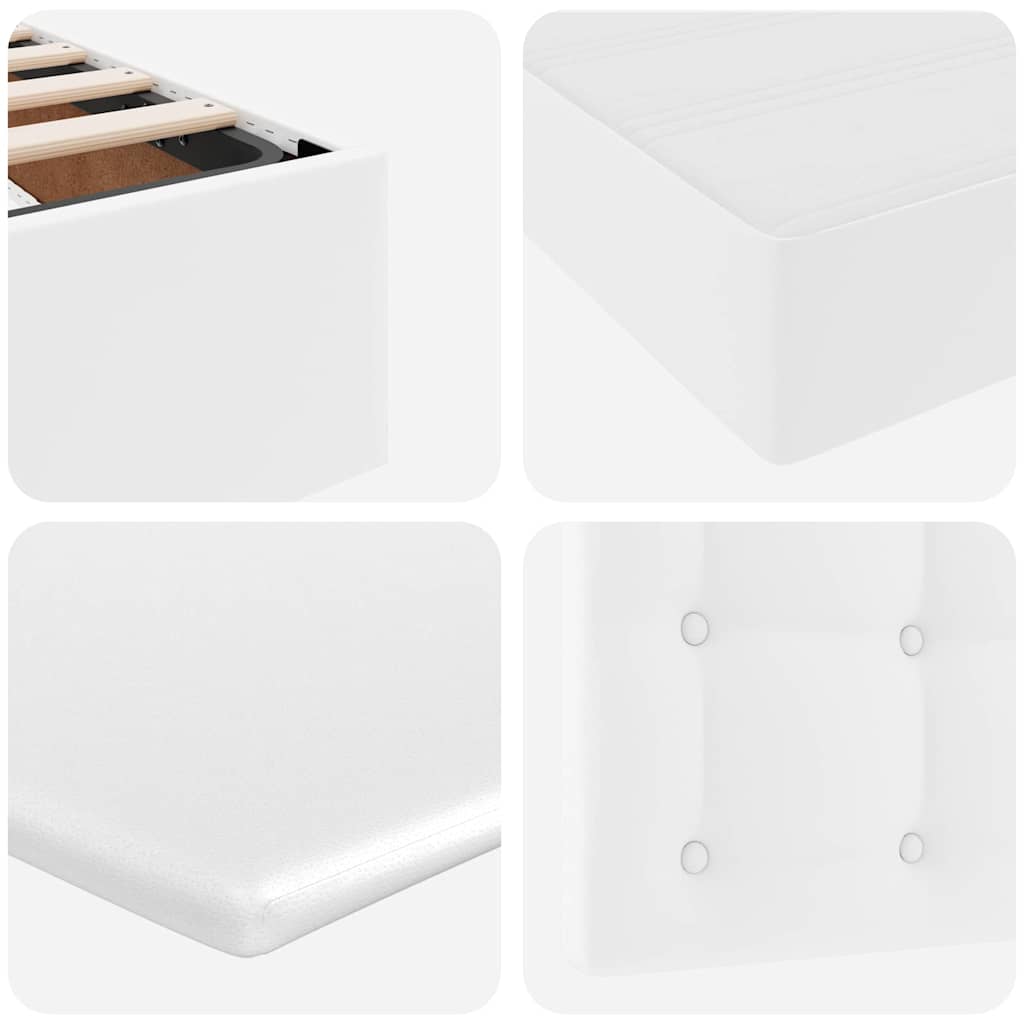 Krevet s od storage Čista bijela 120 x 200 cm Lažna koža
