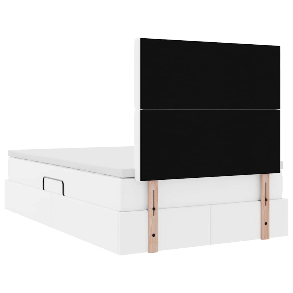 Krevet s od storage Čista bijela 120 x 200 cm Lažna koža