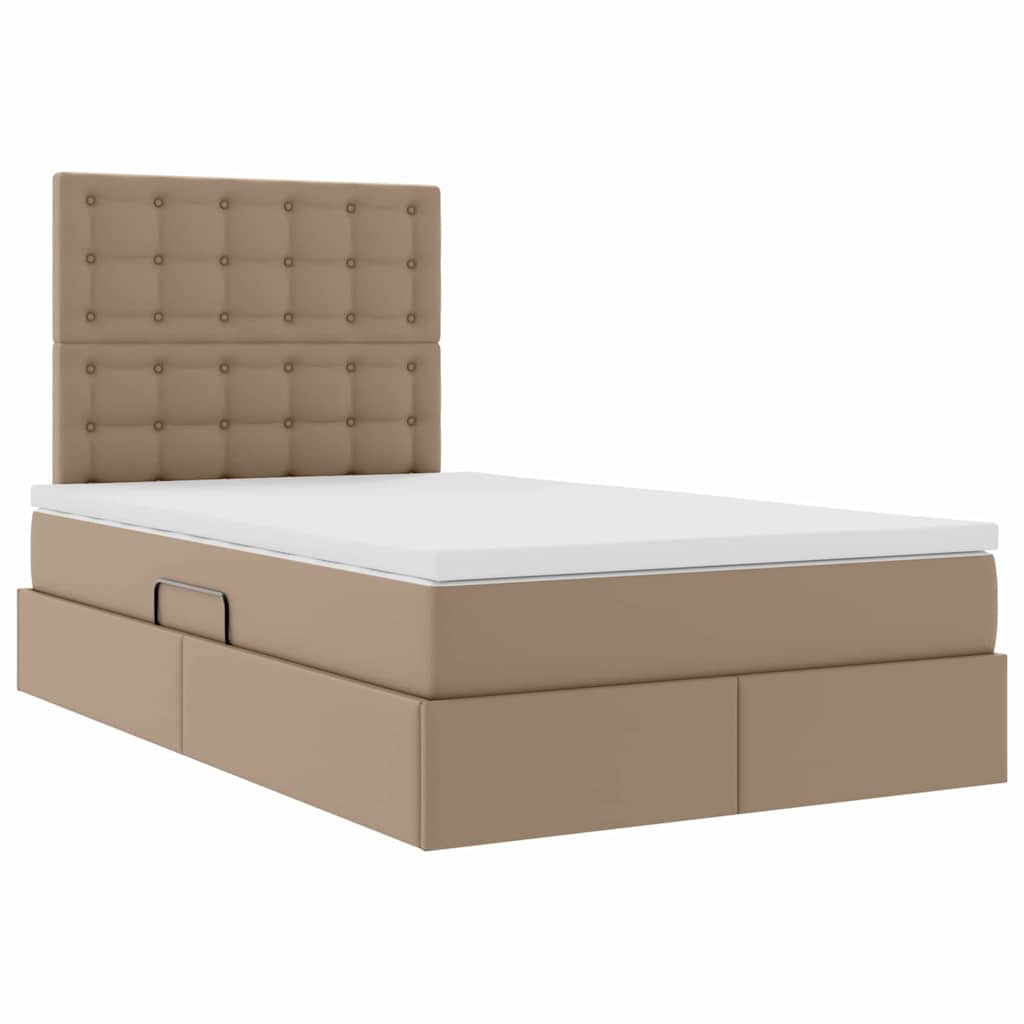 Krevet s od storage s madracem Kapućino 120 x 200 cm Lažna koža