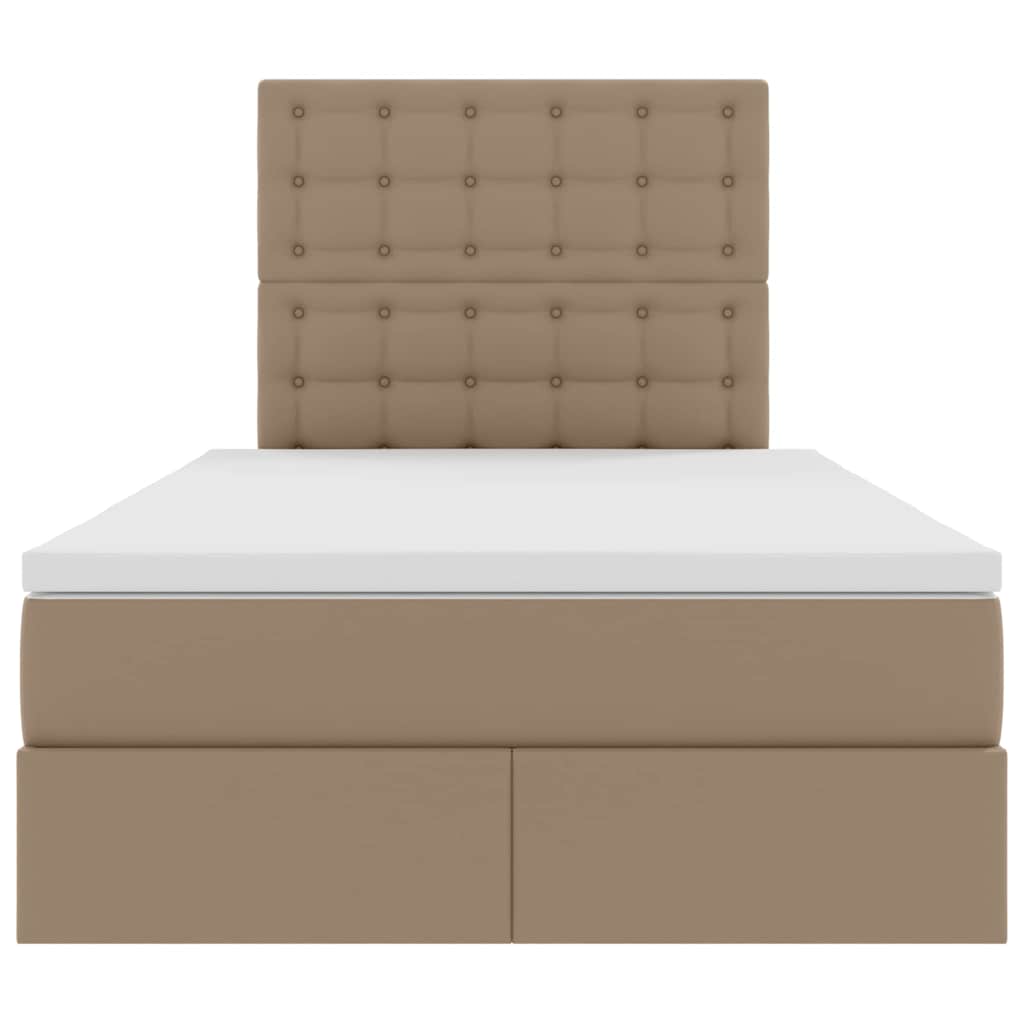 Krevet s od storage s madracem Kapućino 120 x 200 cm Lažna koža