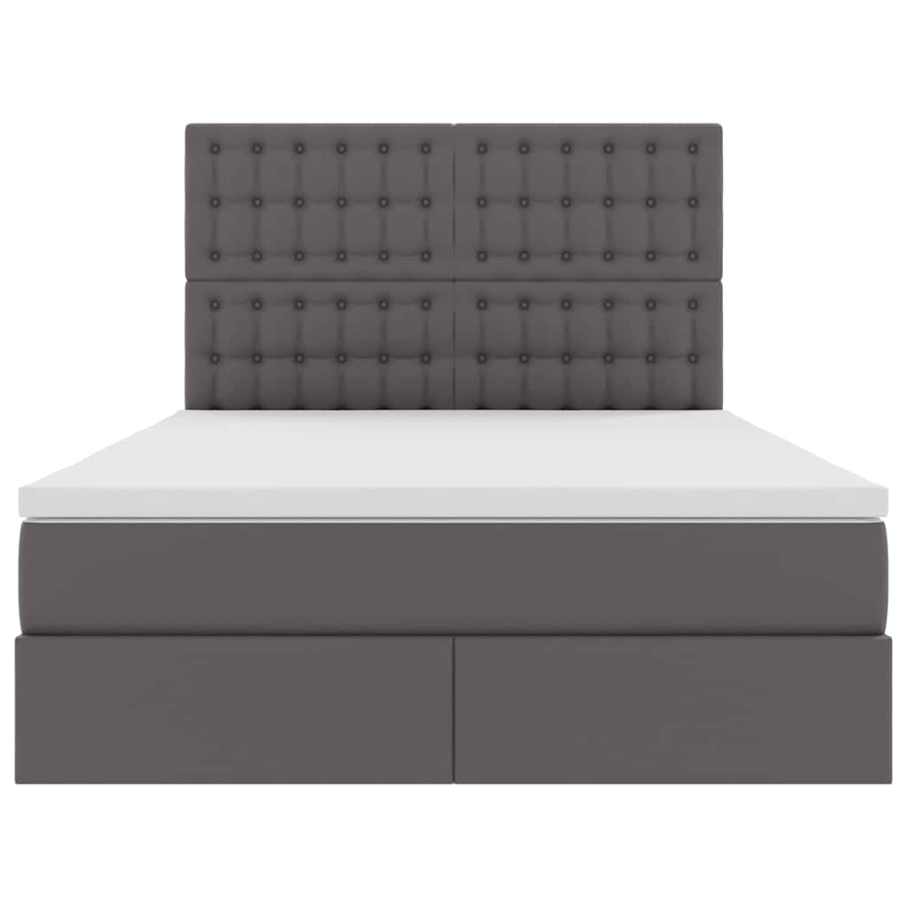 Krevet s od storage s madracem Siva 140 x 200 cm Lažna koža