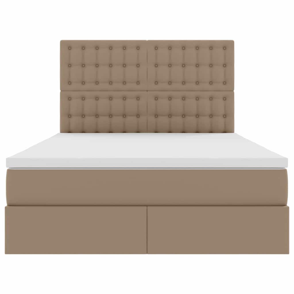 Krevet s od storage s madracem Kapućino 140 x 200 cm Lažna koža