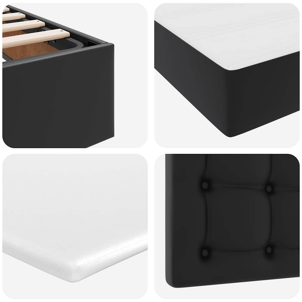 Krevet s od storage s madracem Crna 180 x 200 cm Lažna koža