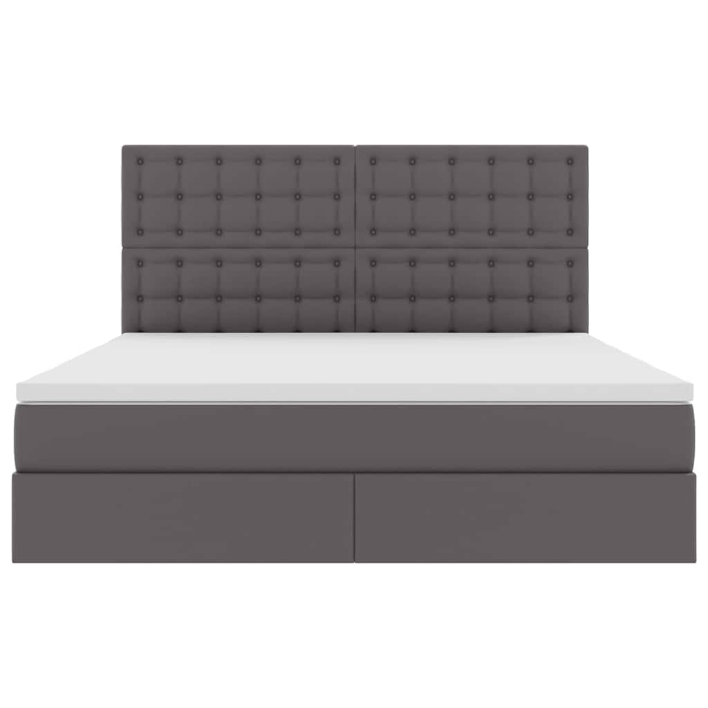 Krevet s od storage s madracem Siva 180 x 200 cm Lažna koža