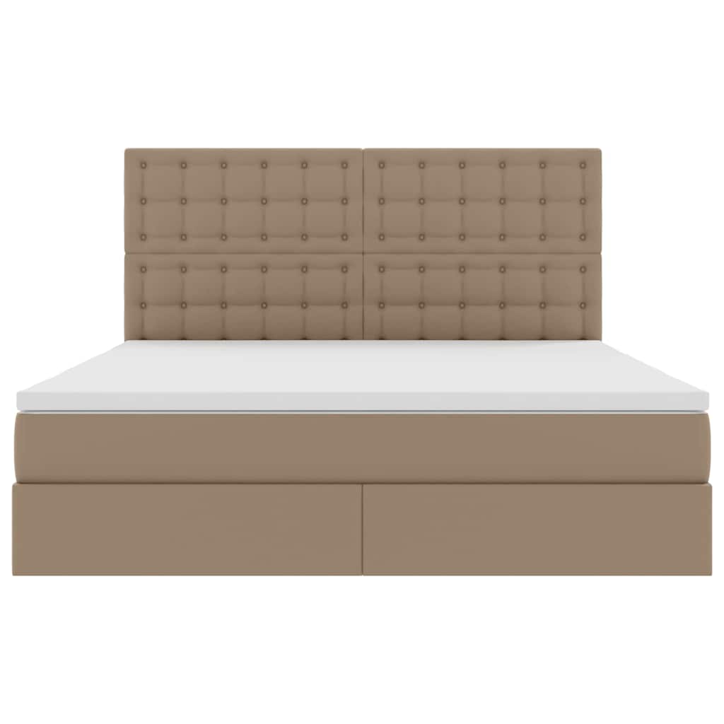 Krevet s od storage s madracem Kapućino 180 x 200 cm Lažna koža
