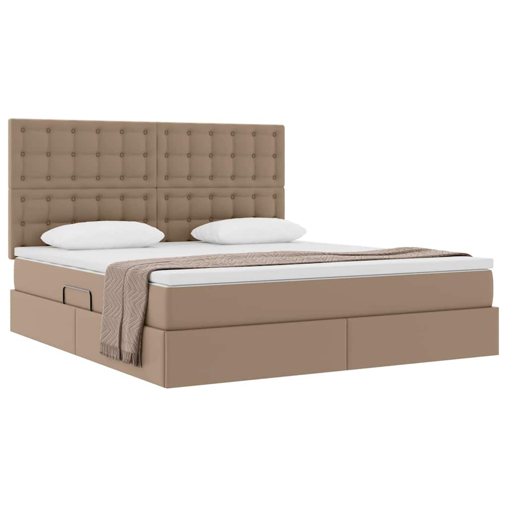 Krevet s od storage s madracem Kapućino 180 x 200 cm Lažna koža