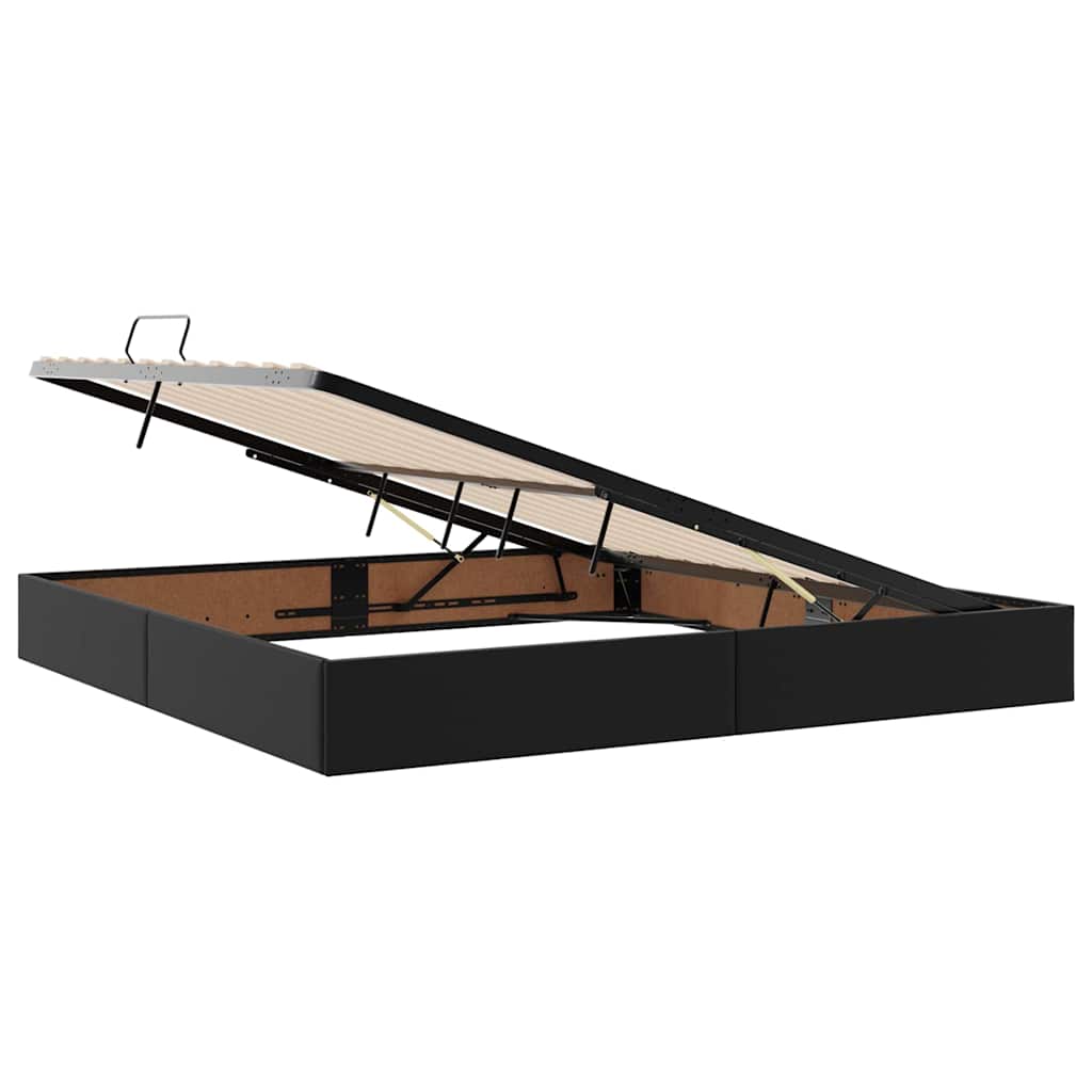 Krevet s od storage s madracem Crna 200 x 200 cm Lažna koža