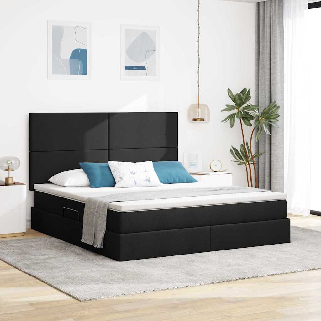 Krevet s madracem i skladištem Crna 180 x 200 cm Poliester