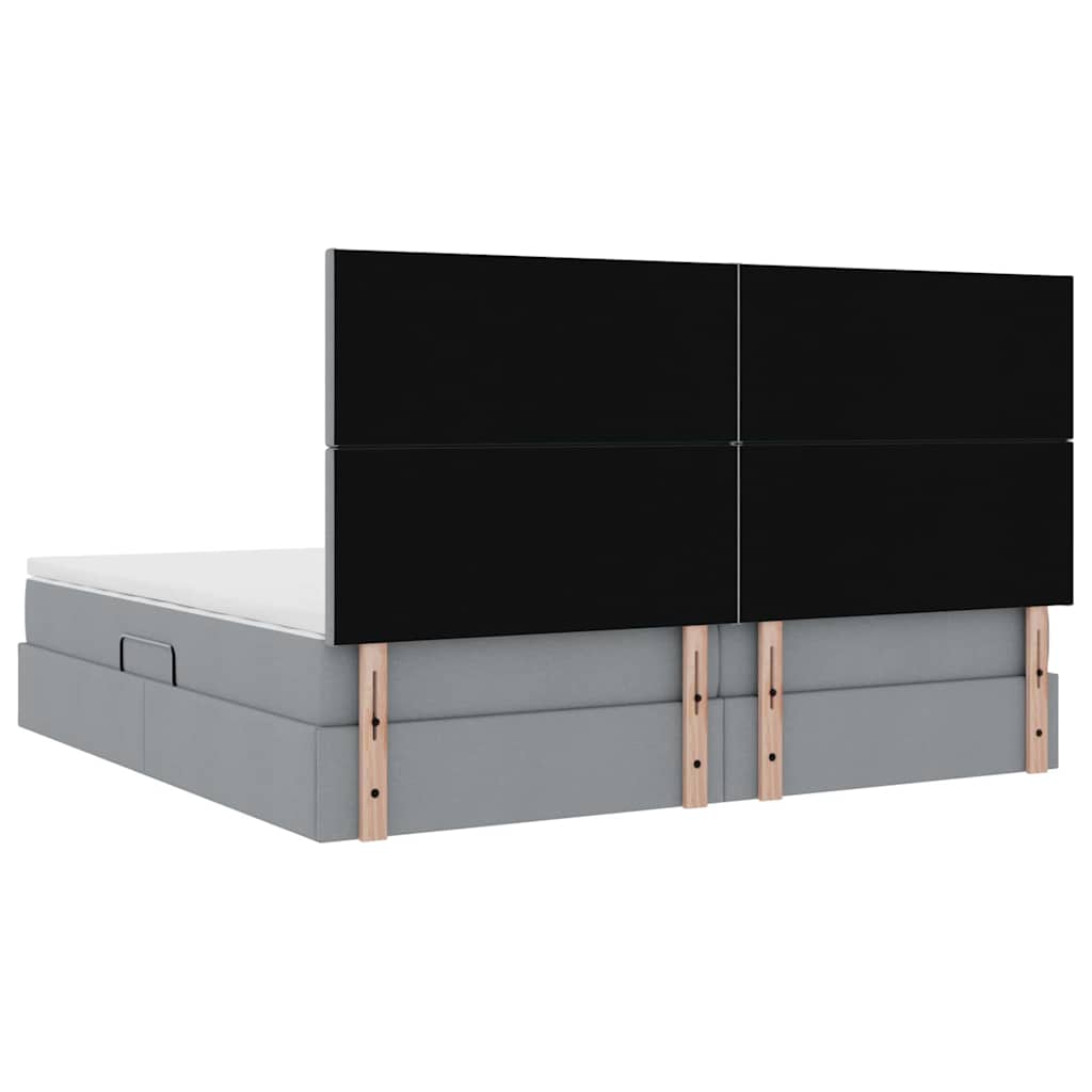Krevet s madracem i skladištem Svijetlo siva 200 x 200 cm