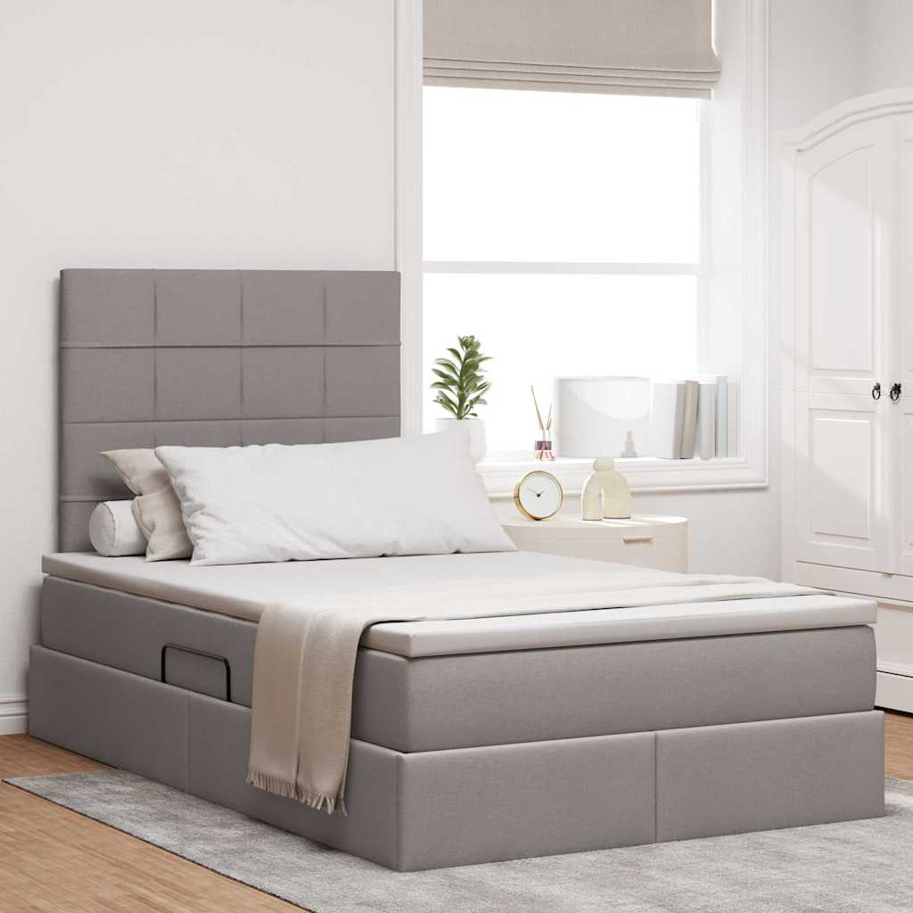 Krevet s madracem i skladištem Sivo-smeđa 120 x 200 cm