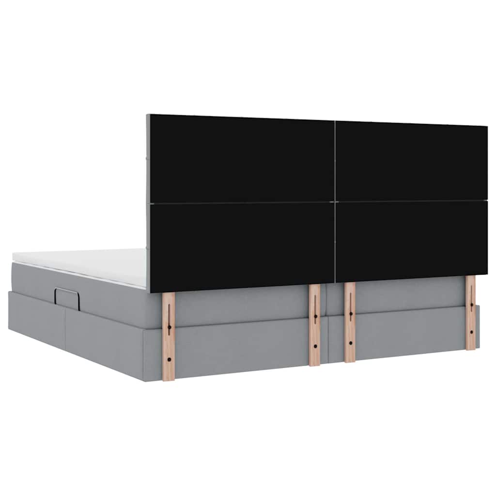 Krevet s madracem i skladištem Svijetlo siva 200 x 200 cm