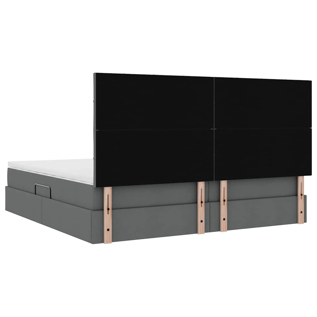 Krevet s madracem i skladištem Tamno siva 200 x 200 cm