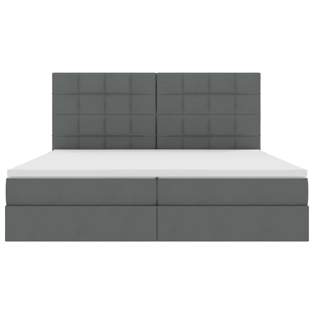 Krevet s madracem i skladištem Tamno siva 200 x 200 cm