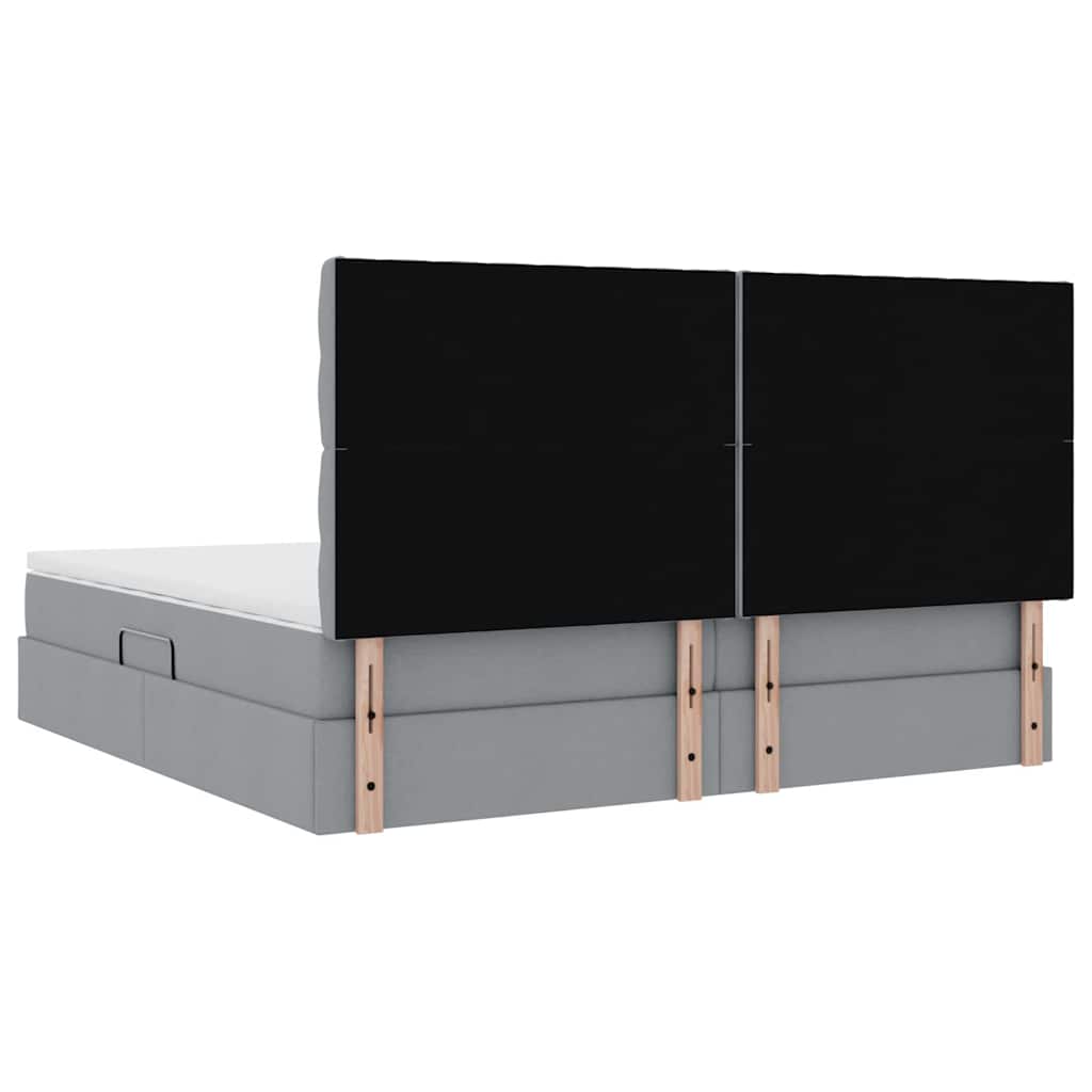 Krevet s madracem i skladištem Svijetlo siva 200 x 200 cm
