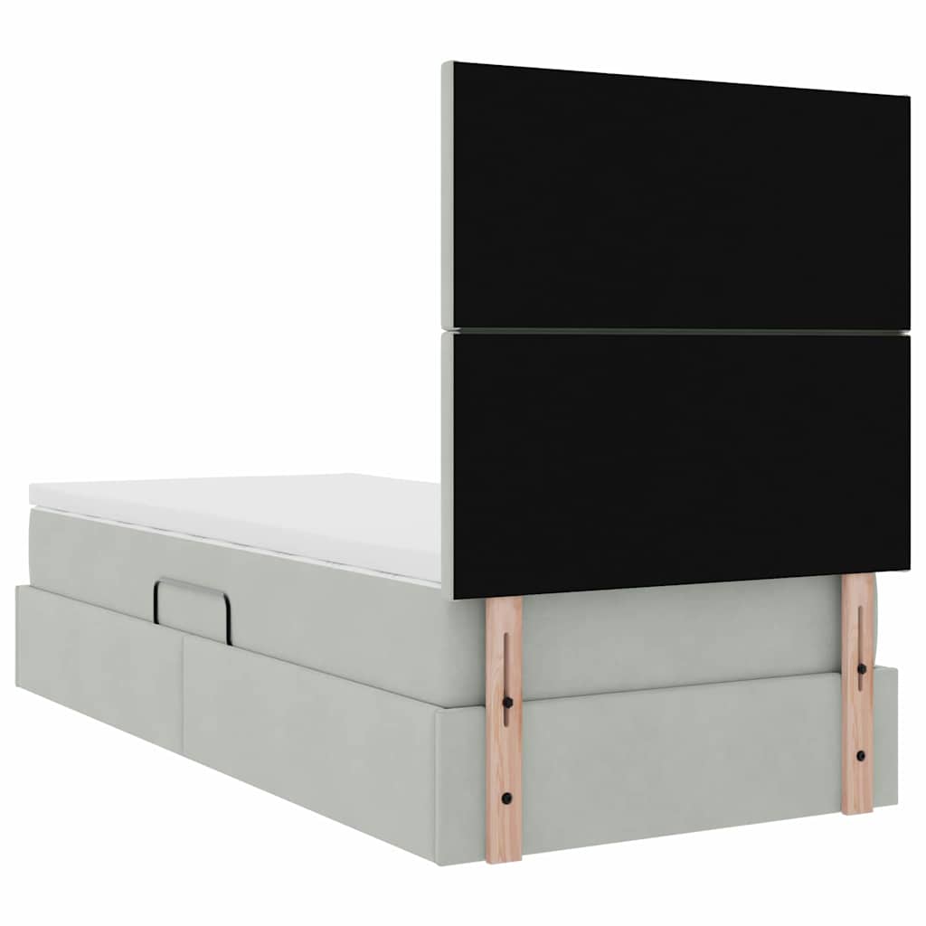 Krevet s madracem i skladištem Svijetlo siva 90 x 200 cm Baršun