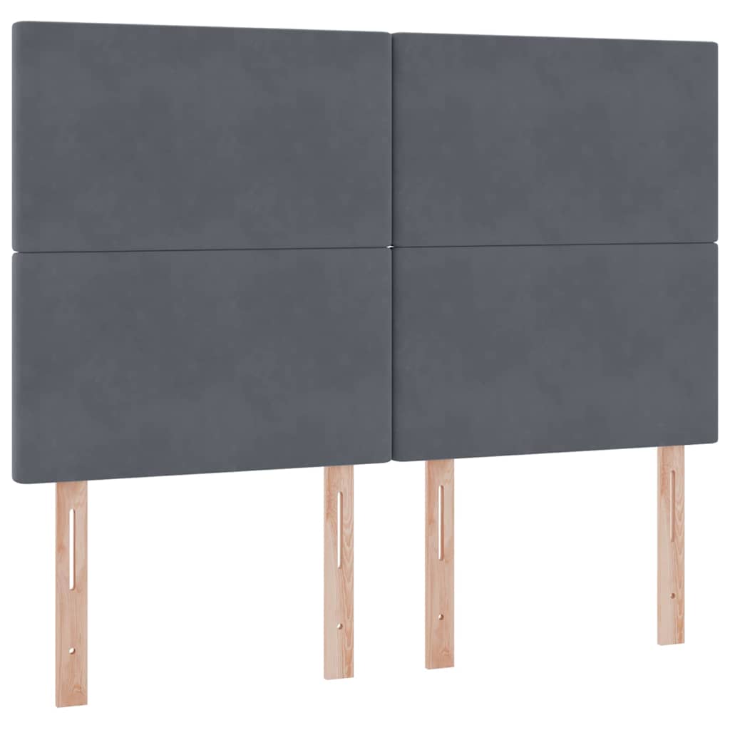 Krevet s madracem i skladištem Tamno siva 140 x 190 cm Baršun