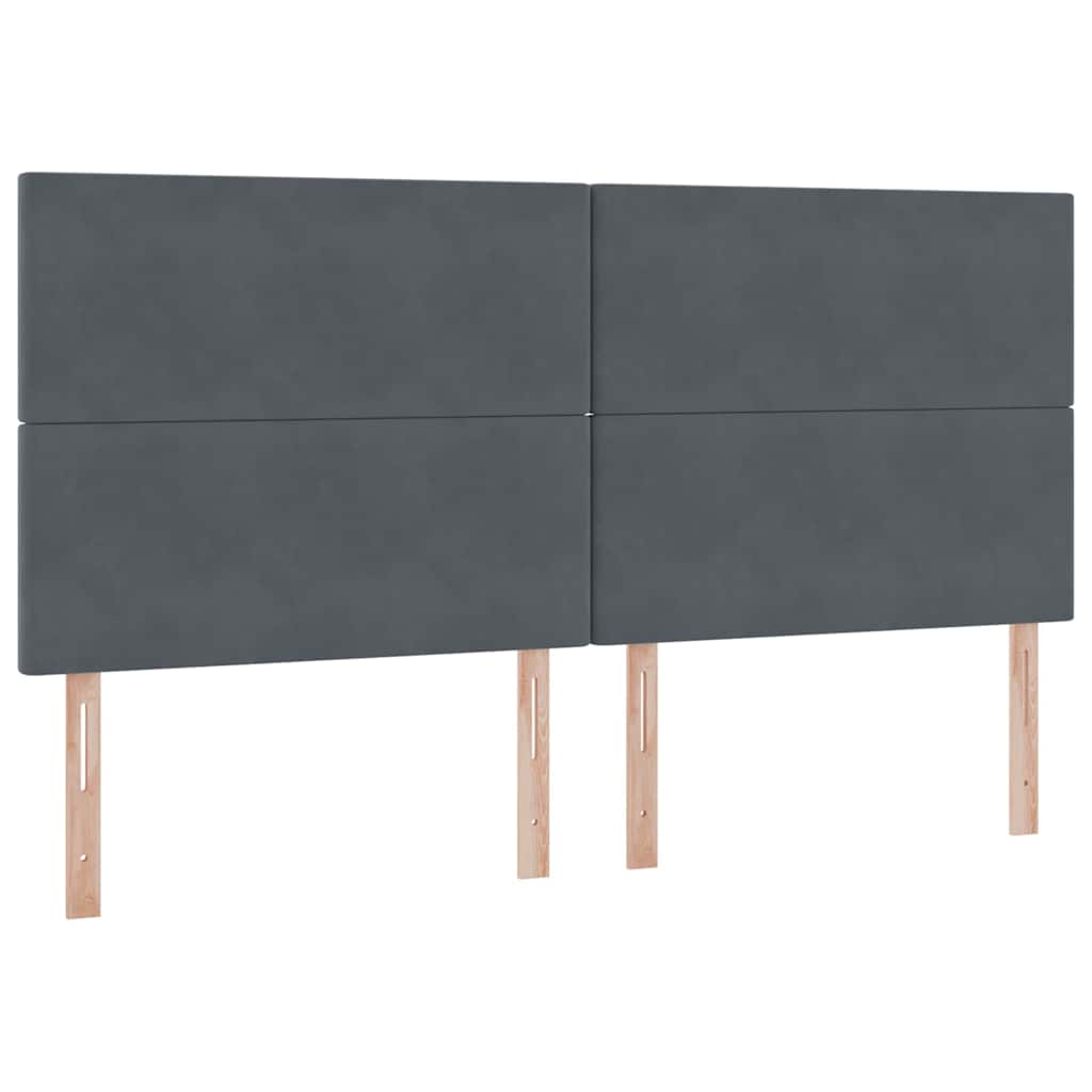 Krevet s madracem i skladištem Tamno siva 200 x 200 cm Baršun