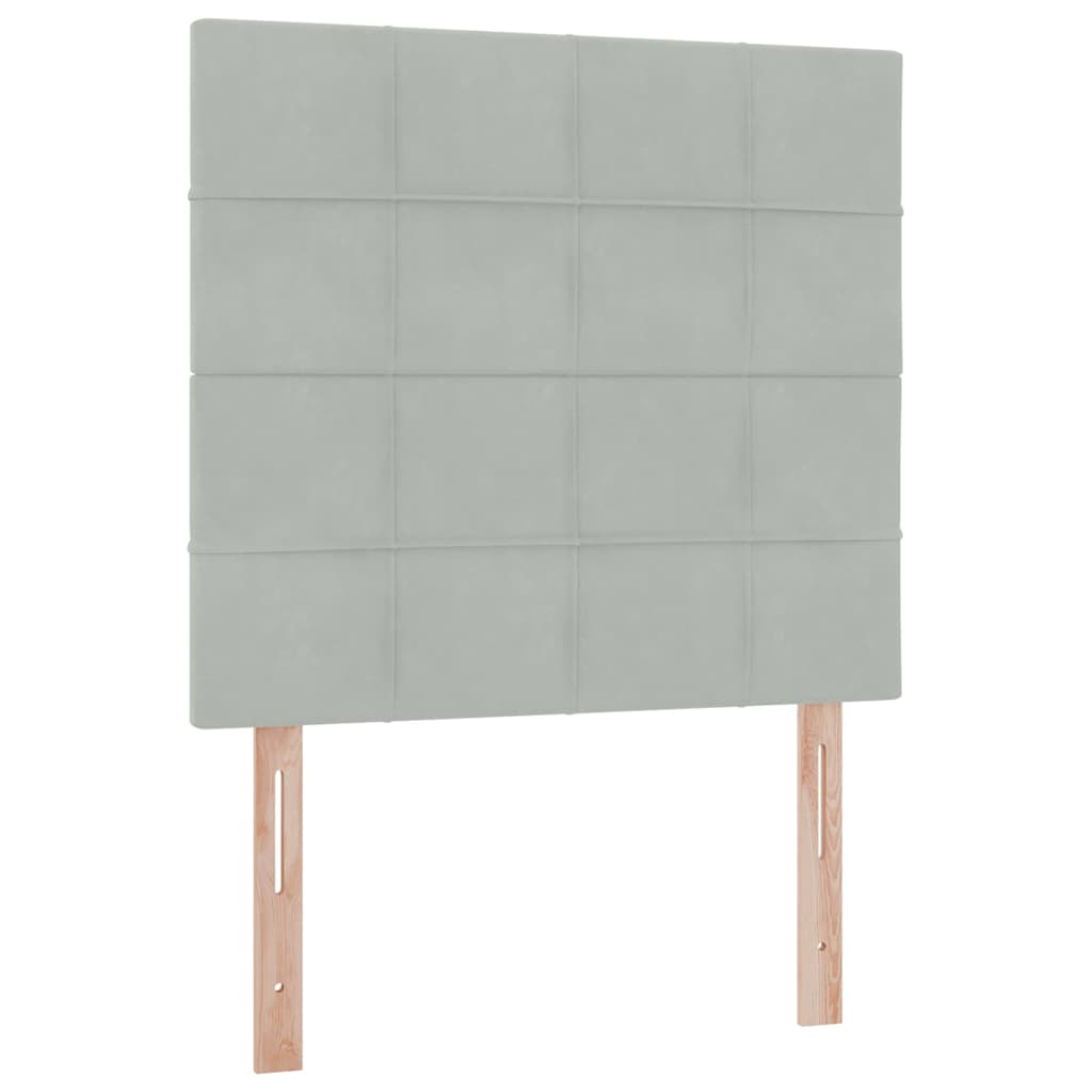 Krevet s madracem i skladištem Svijetlo siva 90 x 190 cm Baršun