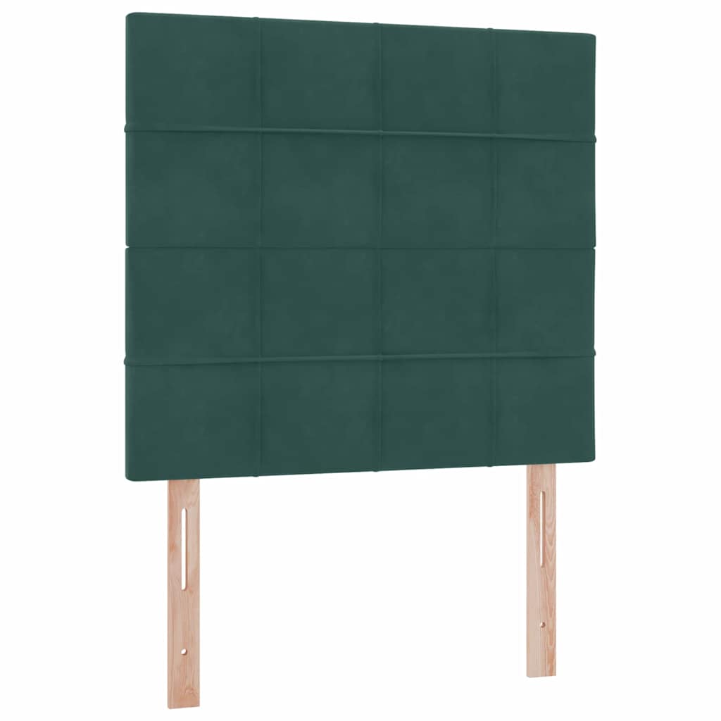 Krevet s madracem i skladištem Tamnozelena 90 x 190 cm Baršun
