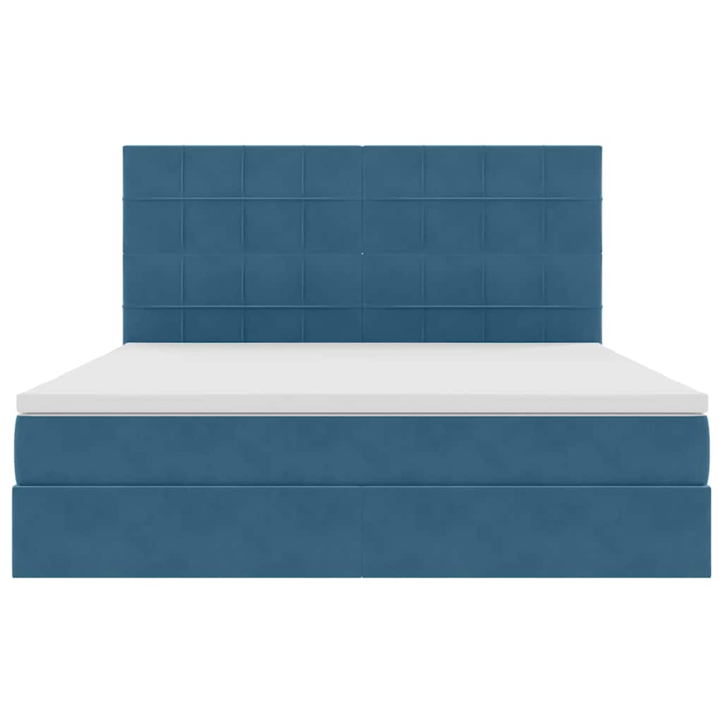 Krevet s madracem i skladištem Tamno plava 160 x 200 cm Baršun