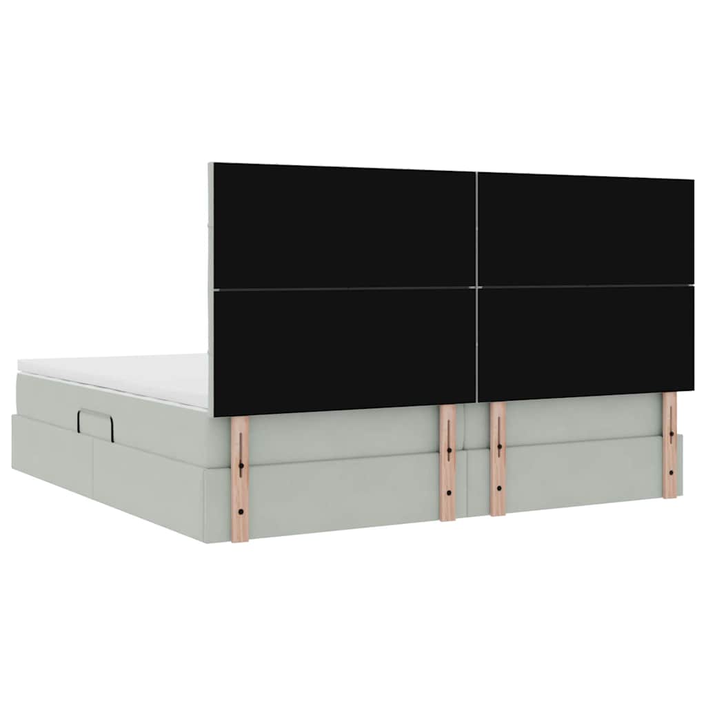 Krevet s madracem i skladištem Svijetlo siva 200 x 200 cm