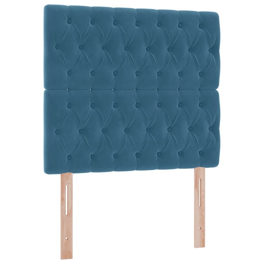 Krevet s madracem i skladištem Tamno plava 90 x 190 cm Baršun