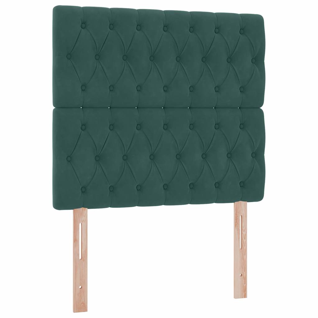 Krevet s madracem i skladištem Tamnozelena 100 x 200 cm Baršun