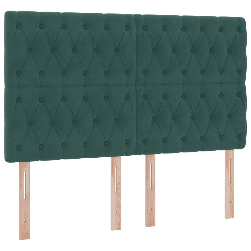 Krevet s madracem i skladištem Tamnozelena 140 x 190 cm Baršun