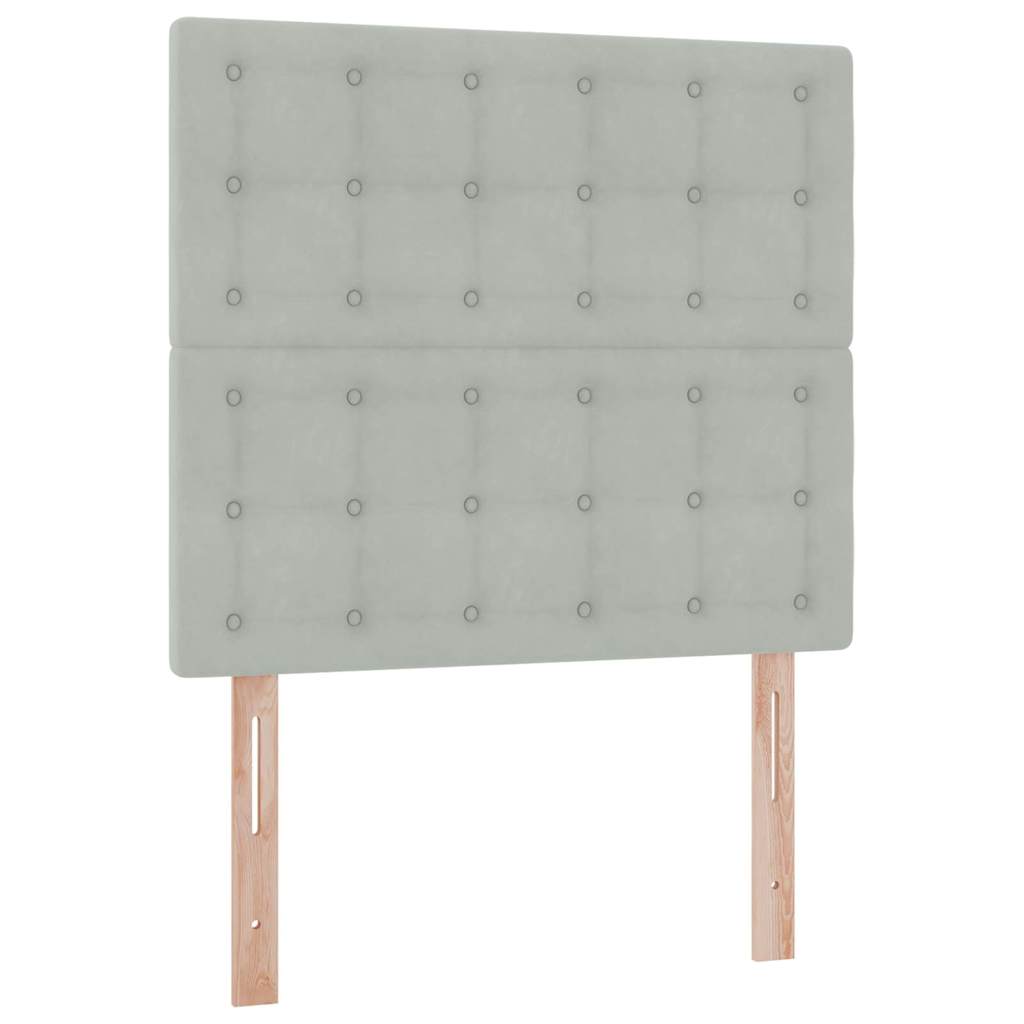 Krevet s madracem i skladištem Svijetlo siva 90 x 190 cm Baršun