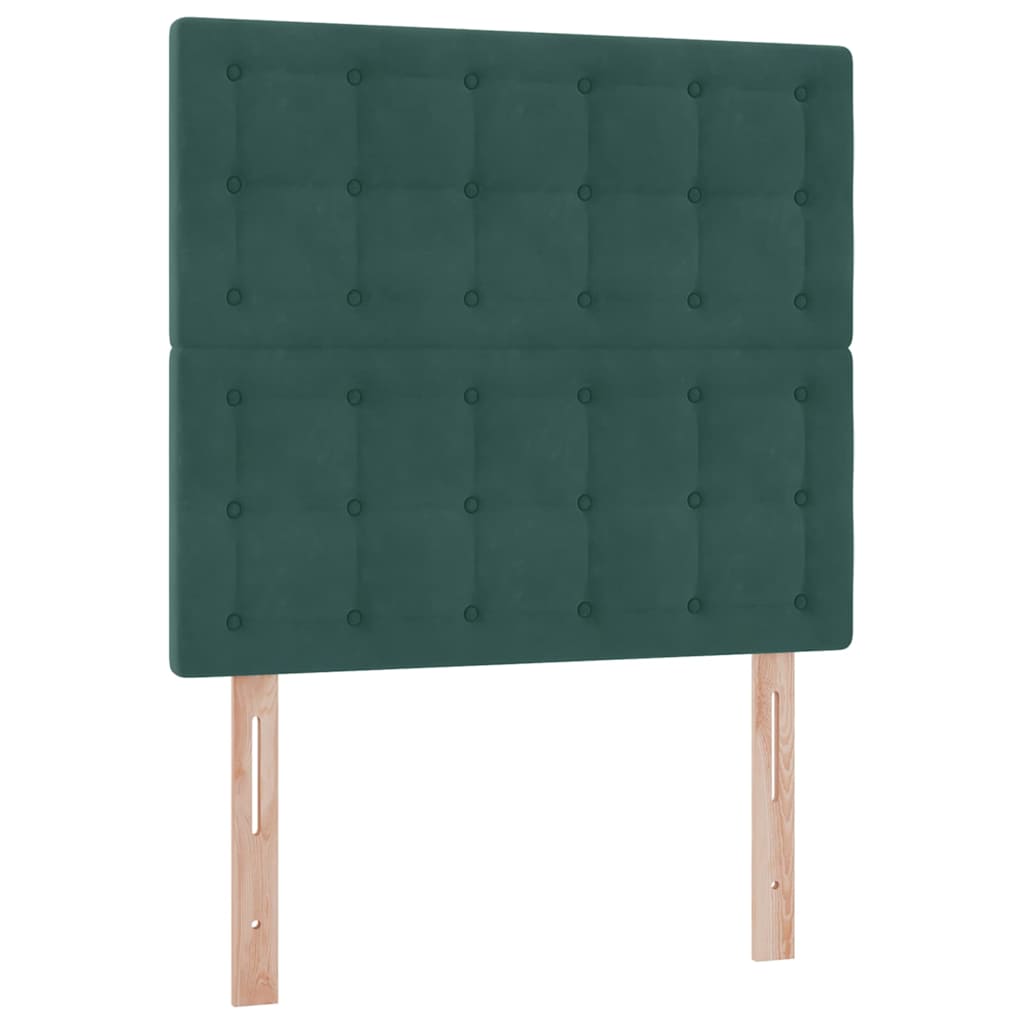Krevet s madracem i skladištem Tamnozelena 90 x 200 cm Baršun
