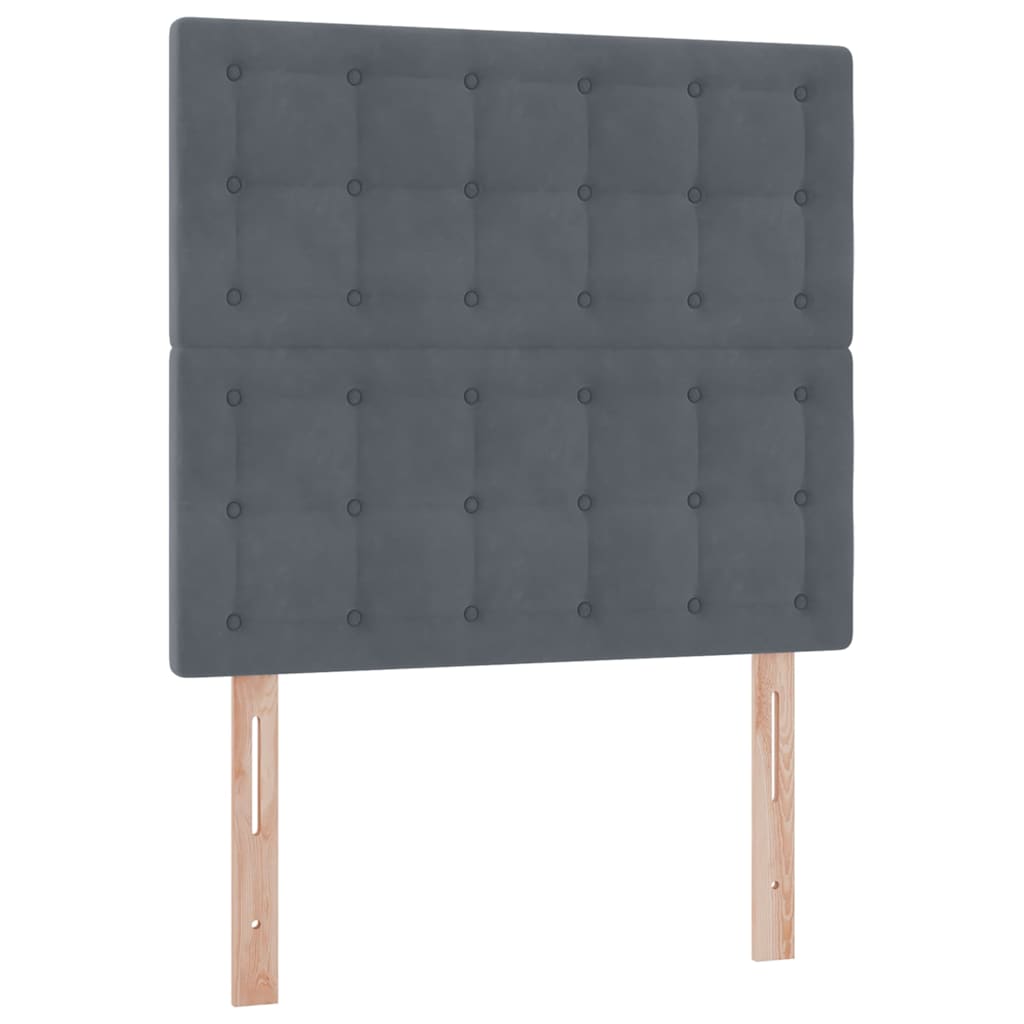 Krevet s madracem i skladištem Tamno siva 100 x 200 cm Baršun