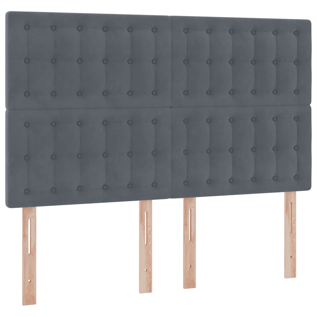 Krevet s madracem i skladištem Tamno siva 140 x 190 cm Baršun