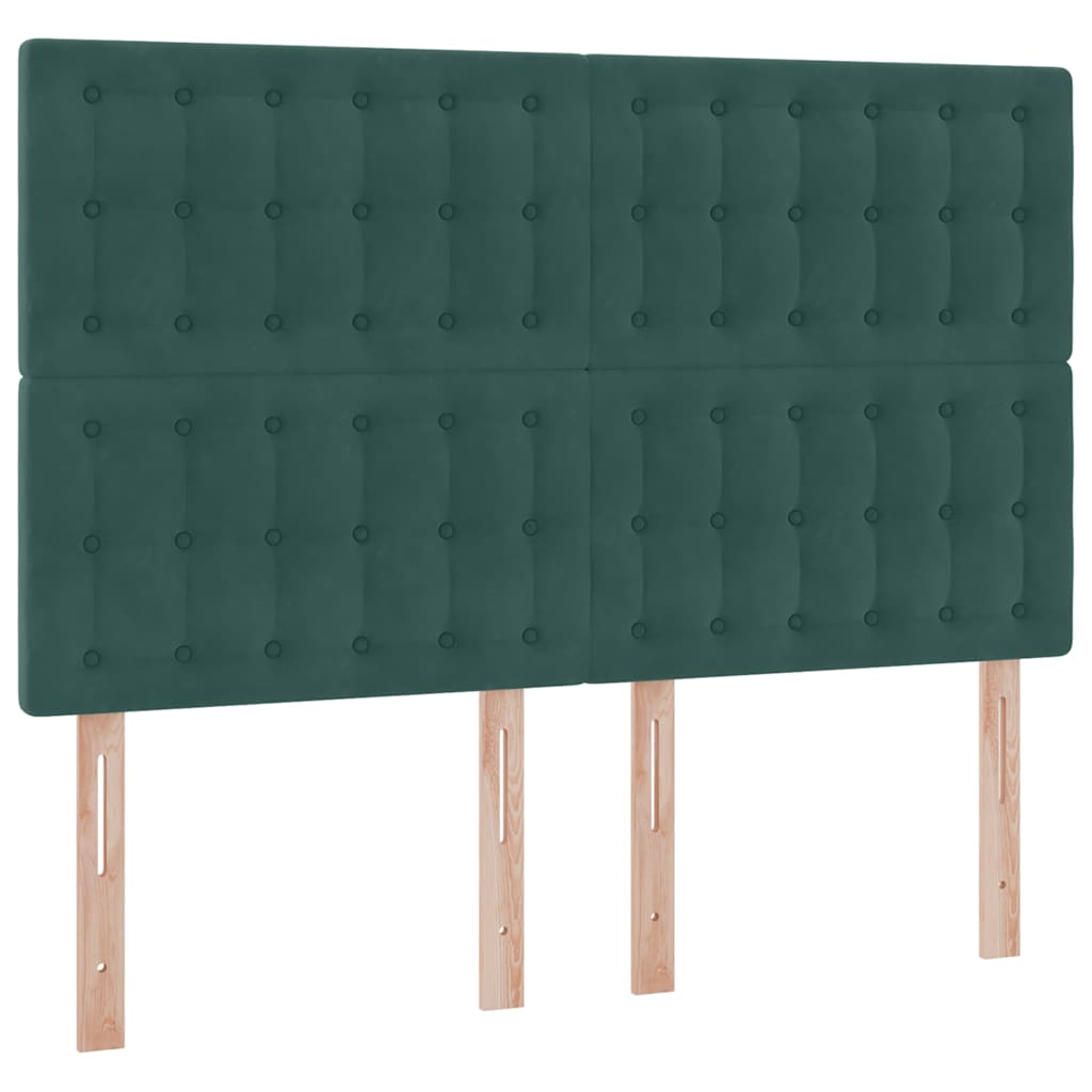 Krevet s madracem i skladištem Tamnozelena 140 x 190 cm Baršun