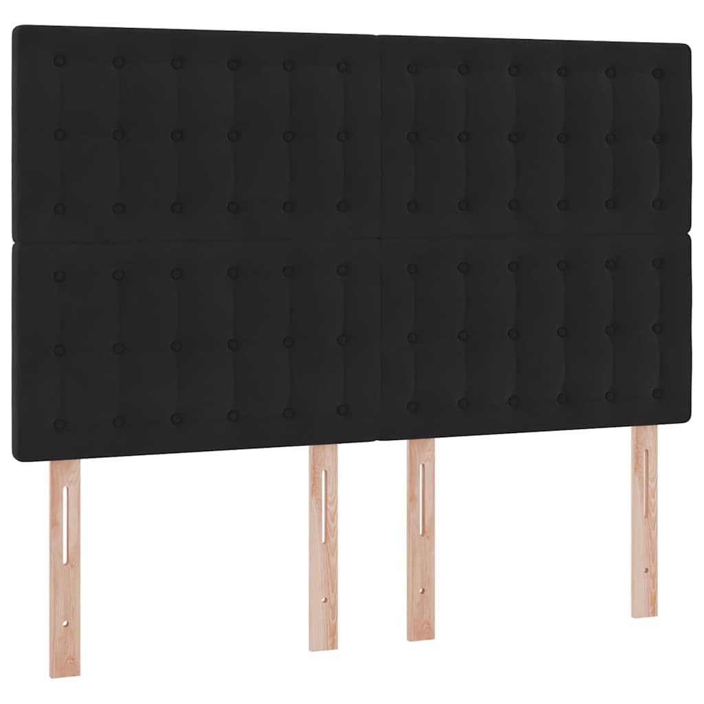 Krevet s madracem i skladištem Crna 140 x 200 cm Baršun