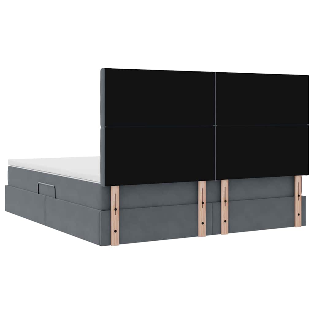 Krevet s madracem i skladištem Tamno siva 180 x 200 cm Baršun