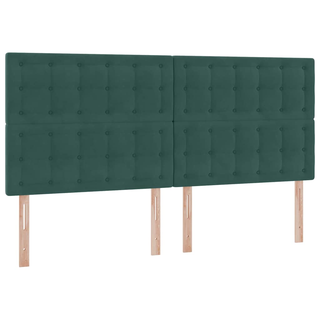 Krevet s madracem i skladištem Tamnozelena 200 x 200 cm Baršun
