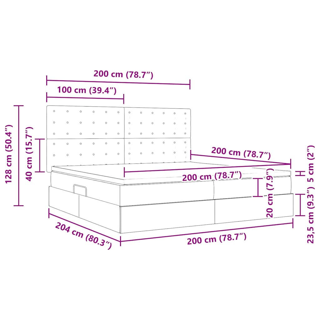 Krevet s madracem i skladištem Tamnozelena 200 x 200 cm Baršun