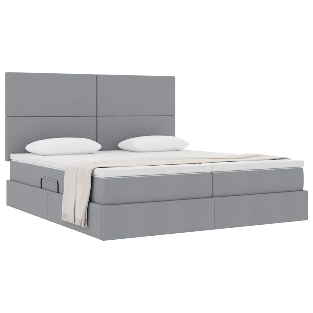 Krevet s od storage Svijetlo siva 180 x 200 cm Lažna koža