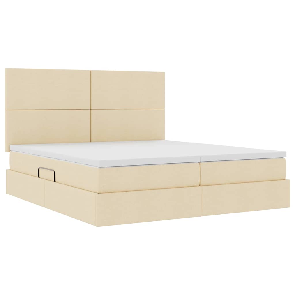 Krevet s od storage s uzglavljem Krema 180 x 200 cm Lažna koža