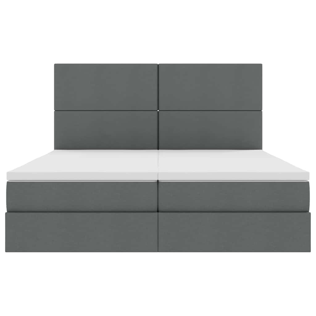 Krevet s od storage Tamno siva 200 x 200 cm Lažna koža