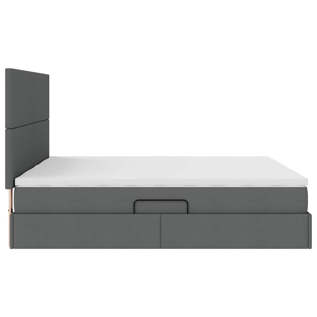 Krevet s od storage Tamno siva 200 x 200 cm Lažna koža