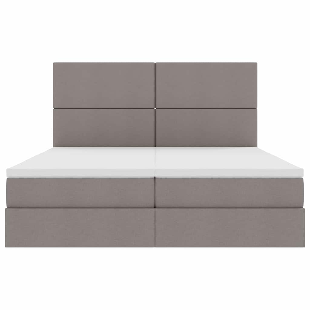 Krevet s od storage Sivo-smeđa 200 x 200 cm Lažna koža