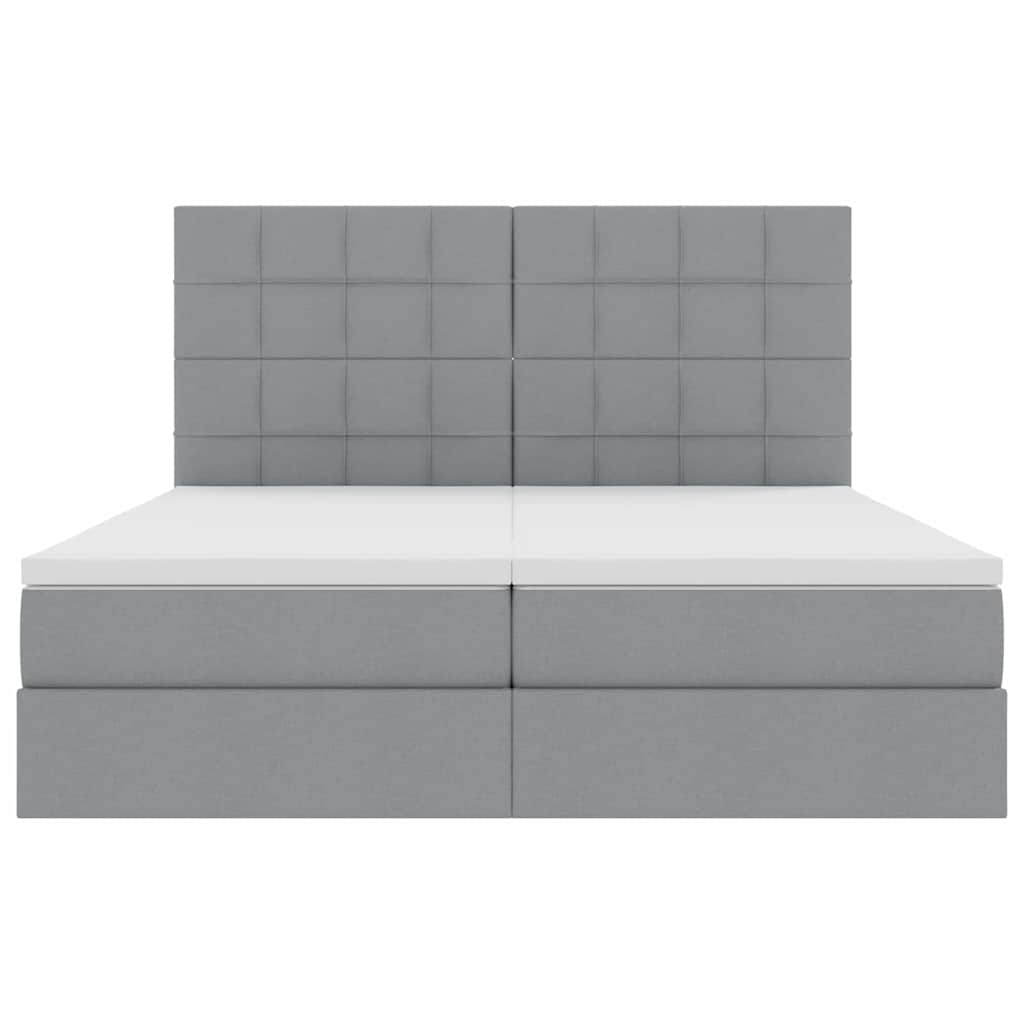 Krevet s od storage Svijetlo siva 200 x 200 cm Lažna koža