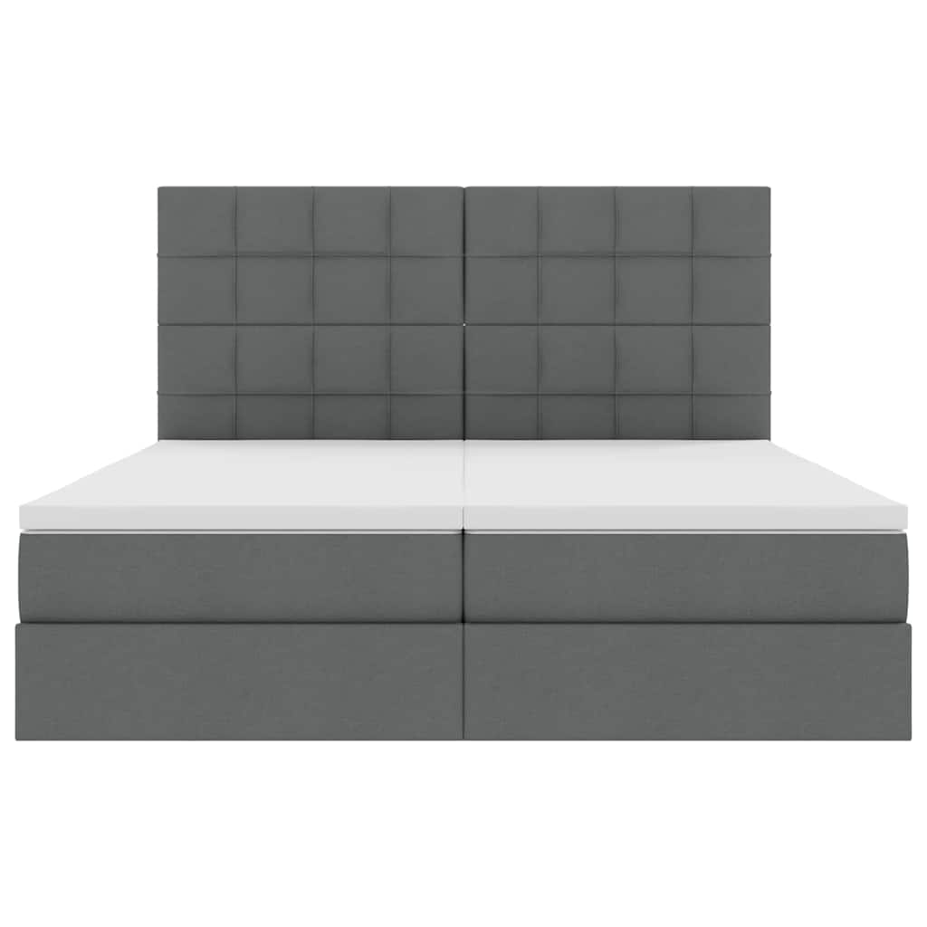 Krevet s od storage Tamno siva 200 x 200 cm Lažna koža