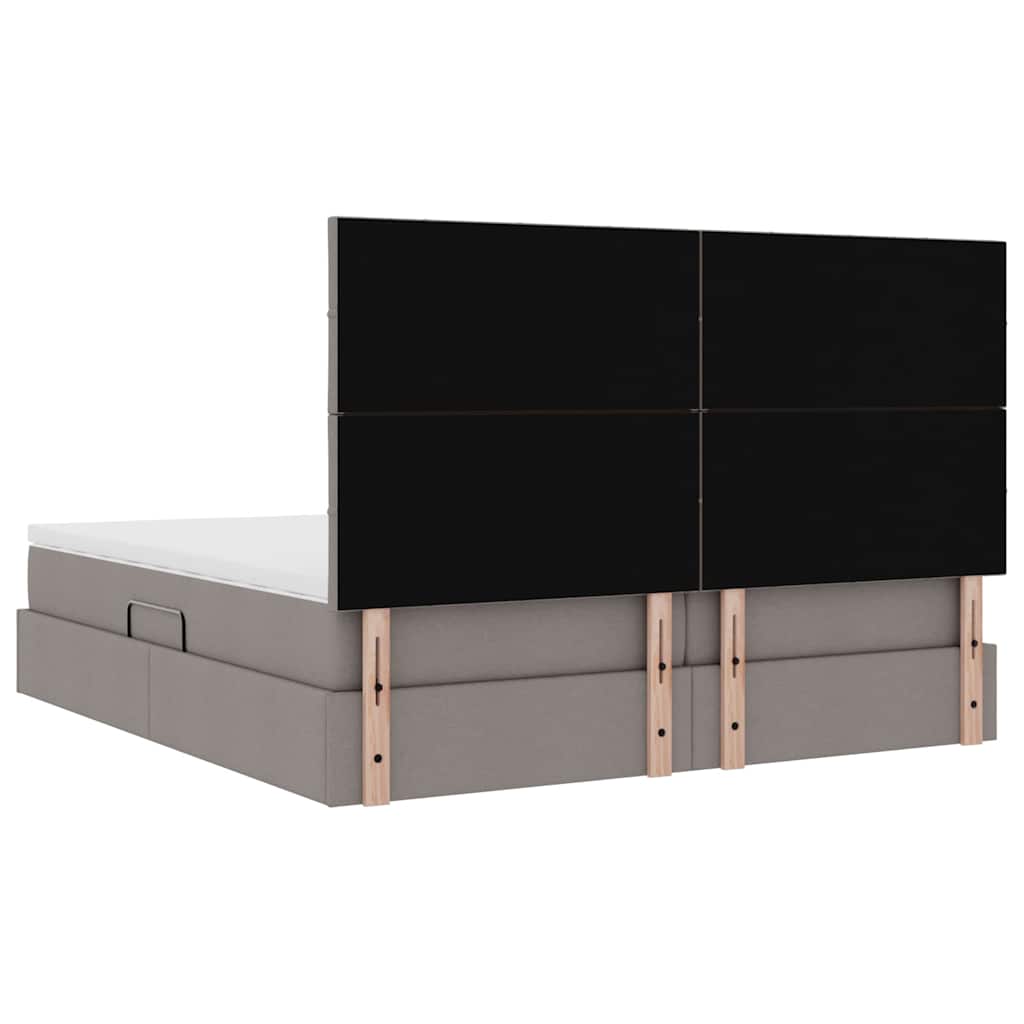 Krevet s od storage Sivo-smeđa 200 x 200 cm Lažna koža