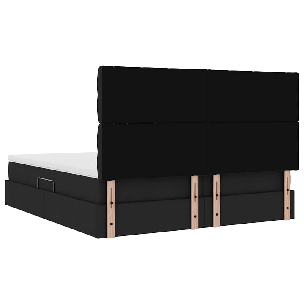 Krevet s od storage s madracem Crna 180 x 200 cm Lažna koža