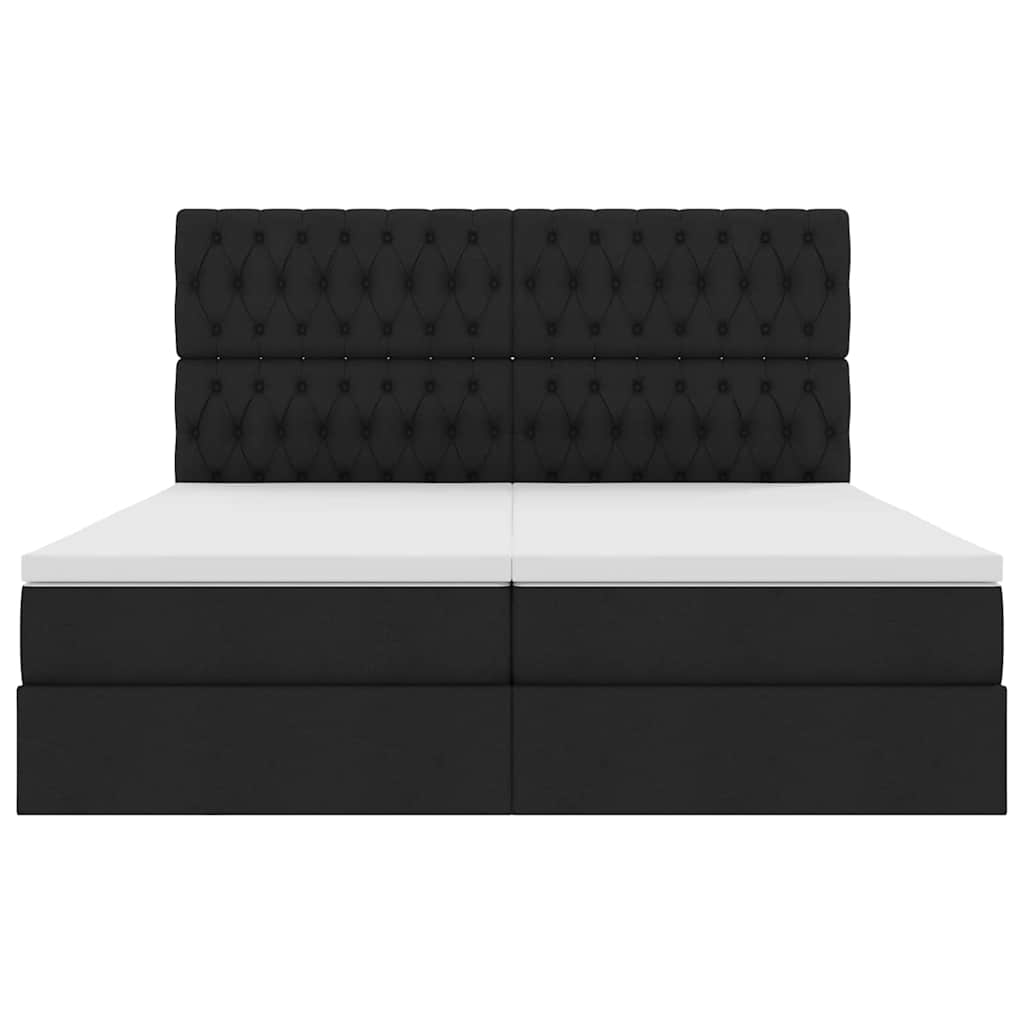 Krevet s od storage s madracem Crna 180 x 200 cm Lažna koža