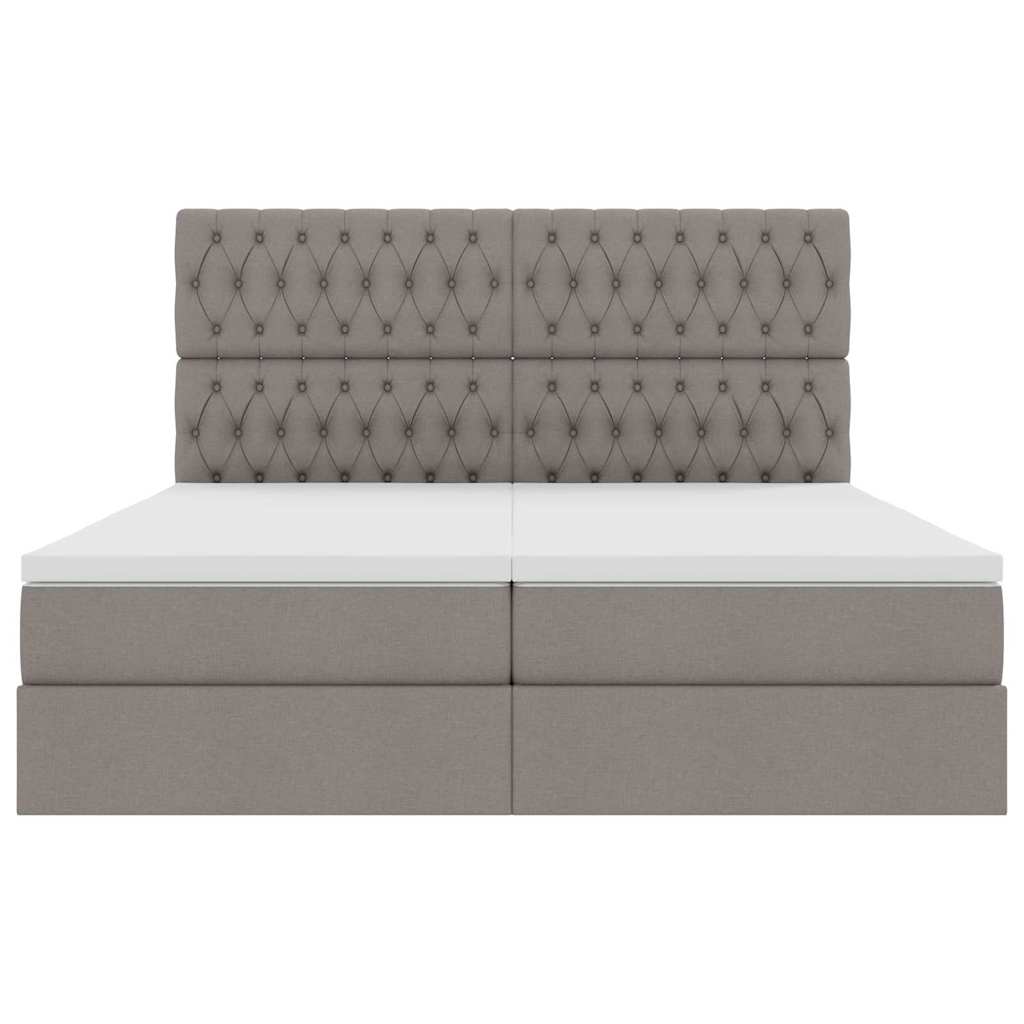 Krevet s od storage s uzglavljem Sivosmeđa 200 x 200 cm Tkanina