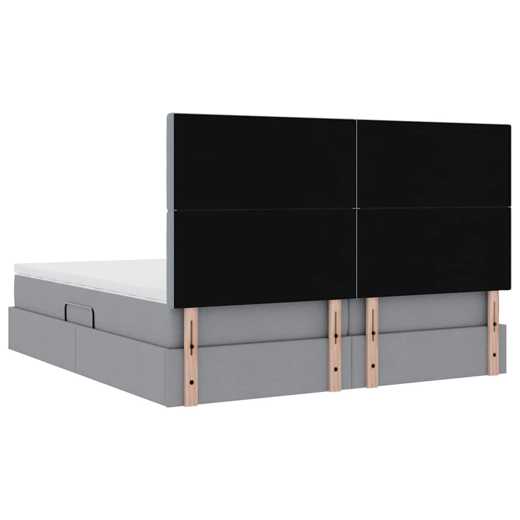 Krevet s od storage Svijetlo siva 180 x 200 cm Lažna koža